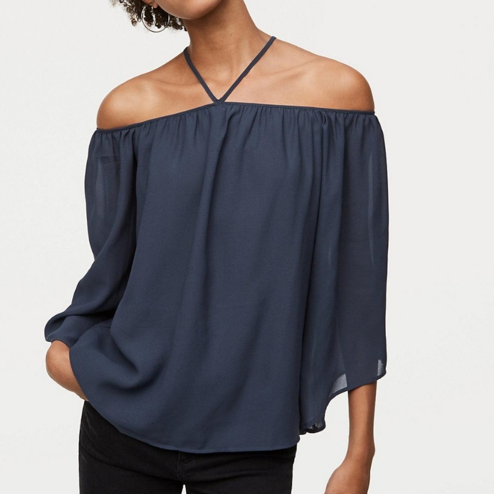 Off the shoulder halter top